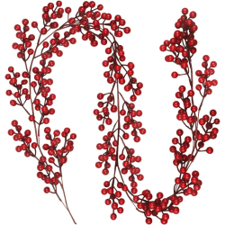 Konstgjord julgranskrans med röda bär