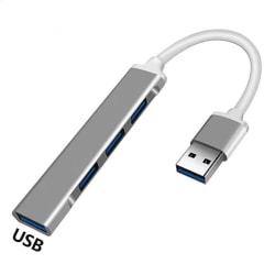 HUB 3.0 Typ C 3.1 4 Port Multi Splitter Adapter OTG För PC Gray USB