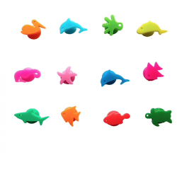Glasmarkörer 12 pack djur i olika färger flerfärgad