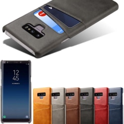 Samsung Note9 skal fodral skydd skinn kort visa mastercard - Grå Note9