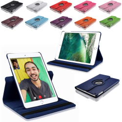 Skydd 360° rotation iPad mini 1 2 3 fodral ställ skärmskydd skal Mörkblå Ipad Mini 1/2/3