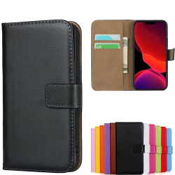 iPhone 13 plånboksfodral plånbok fodral skal skydd kort svart - Svart iPhone 13