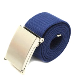 Skärp i marin blått canvas tyg bälte unisex justerbar längd Marinblå