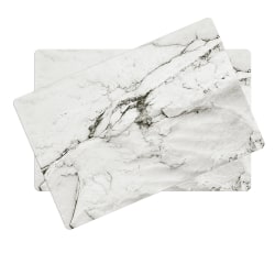 2 pack underlägg / bordstabletter i plast. marmor mönster vit/grå/svart