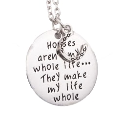 Halsband med berlock smycke häst hästtjej tjej Silver