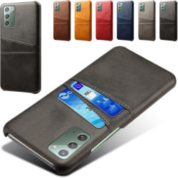 Samsung Note20 skal fodral skydd skinn kort visa mastercard - Svart Note20