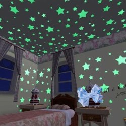 100 pack självlysande stjärnor dekorera barnrum tak vägg dekor självlysande