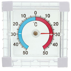 Utetermometer fäst på fönsterrutan termometer transparent
