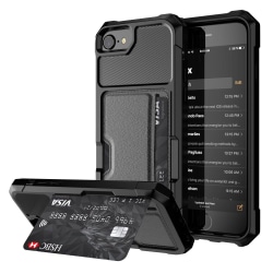 iPhone 7/8/SE - Stöttåligt Bumper Skal Kortfack Nordic® Svart Black iPhone 7/8/SE
