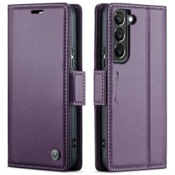 Samsung S21 - Fodral Premium Läder RFID Skyddat CaseMe® Lila Purple