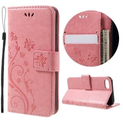 iPhone 7/8/SE - Läder Fodral Fjärilar Solid® Rosa Pink iPhone 7/8/SE