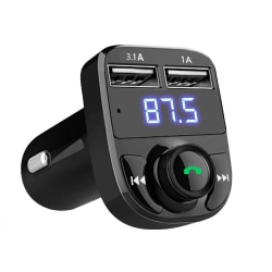 Bil FM-sändare Trådlös Bluetooth Handsfree Kit MP3-spelare Dubbel USB laddare Svart