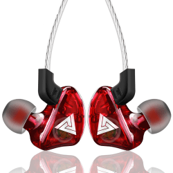 QKZ CK5 In Ear-hörlurar med mikrofon Triangel Stereo 3,5 mm trådbundna hörlurar Headset röd