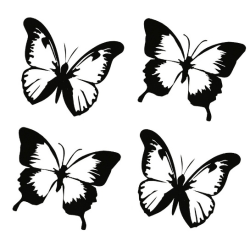 Väggdekor - 4st Fjärilar