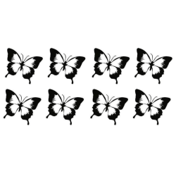 Väggdekor - 8st Fjärilar svart