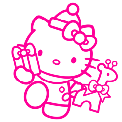 Väggdekor - Hello Kitty (Model 16) rosa