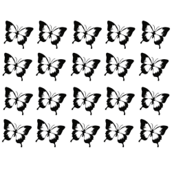 Väggdekor - 20st Fjärilar svart
