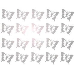Väggdekor - 20st Fjärilar silver