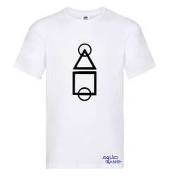 T-shirt - Squid Game. Vit med Svart och Blå Värmetransfer M