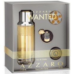 Giftset Azzaro Wanted Edt 30ml + 3 x Badge Pins Transparent