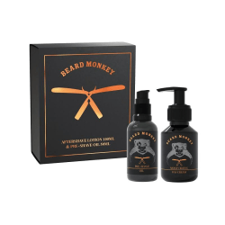Giftset Beard Monkey Aftershave Lotion 100ml & Pre-Shave Oil 50m Transparent