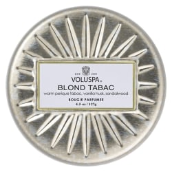 Voluspa Decorative Tin Candle Blonde Tabac 127g Silver