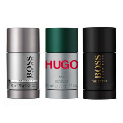 3-pack Hugo Boss Deostick (Bottled + Hugo Man + The Scent 75ml) multifärg