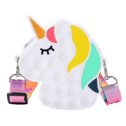 Girls Unicorn Push Bubble brevpappersväska Pop It Sensory Fidget Toy Gift