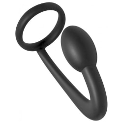XR Master Serier: Explorer, Silicone Cock Ring + Prostate Plug Svart