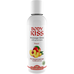 Nature Body White: Body Kiss Massage Glide, Peach, 100 ml Transparent