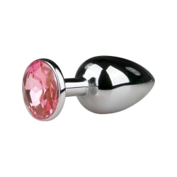 EasyToys: Metal Butt Plug No. 1 with Crystal Rosa, Silver