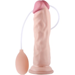LoveToy: Soft Ejaculation Cock, 21 cm Ljus hudfärg