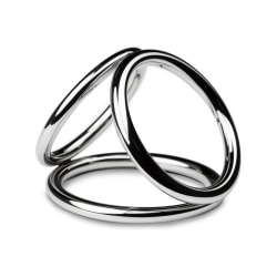 Sinner: Triad Champer Metal Cock and Ball Ring, large Silver