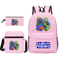 Rainbow Friends ryggsäck för pojkar och flickor Rosa Figur 4 Backpack