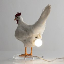 Kylling Led Lampe Egg Nattlampe Taksidermi Egg Skrivebordslampe