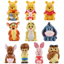 10 stk Disney Winnie the Pooh Eeyore Anime Figures leketøy
