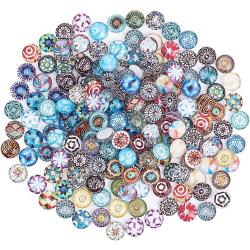 200 stk dekorative mosaikk-cabochons for håndverk og smykker