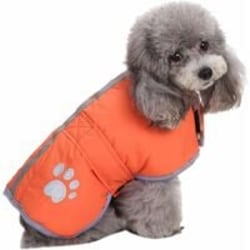 Kylmän sään koiran liivi Käännettävä talvivillainen koiran liivi Lämmin vedenpitävä lemmikkitakki, talvivaatteita CAN käyttää molemmin puolin (oranssi, S)