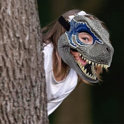 Yaju Dinosaur Mask Jurassic World Raptor Dinosaur Accessories Dino Cosplay Props Festival Carnival Lahjat (1 kpl, sininen)