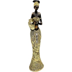 Vintage stil afrikansk dame statue Hjemmeinnredning Gaver Mennesker Figurvisning Fotorekvisitter Afrikansk stamme kvinnelig figur for stuen, stil Q