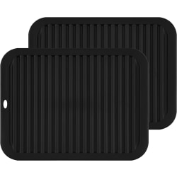 2-delad silikonbordsmatta Hot Pad-grythållare (svart), Multipurpo