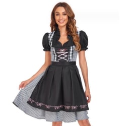 München Oktoberfest Svart klänning för kvinnor Maid Dress M Cherry