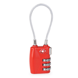 Säkerhetskabel Bagagelås 3-siffrigt kombinationslösenordslås Hänglås (rött)