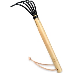 15" Gardeners Claw Rake | Militärklass stål 6 pinnar och grundträ Japansk Ninja Claw Garden Rake
