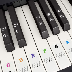 Pianoklaviaturklistermärken för 54/61/88 tangenter, Pianotangenter klistermärken för barn och nybörjare
