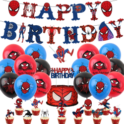 Grattis på födelsedagen Spiderman Theme Balloons Kit Cake Toppers