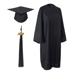 Vuxna examen klänning och cap med tofs Set College School Black 51