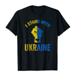 Ukraine T-shirt Kortärmad T-shirt Toppar för kvinnor män Black 3XL