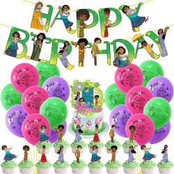Tecknad Encanto Födelsedagsdekor Banners Ballonger Set för barn