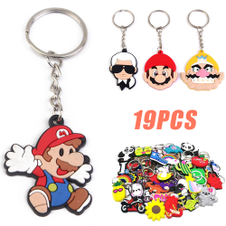 19ST/ Set Super Mario Inspirerade Nyckelringar Nyckelringar Present